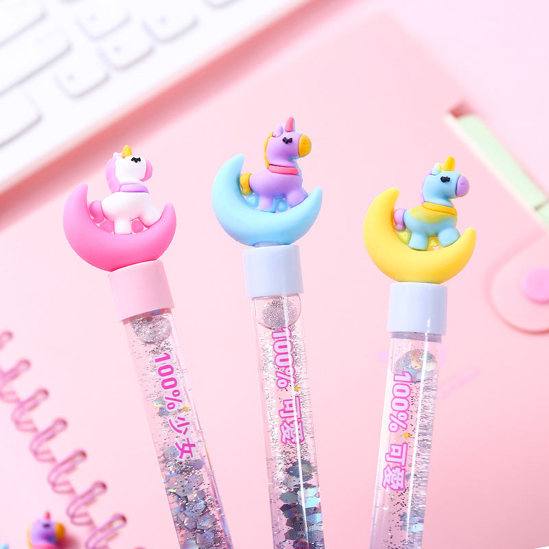 Plástico de plástico al por mayor unicornio de unicornio y bolígrafo